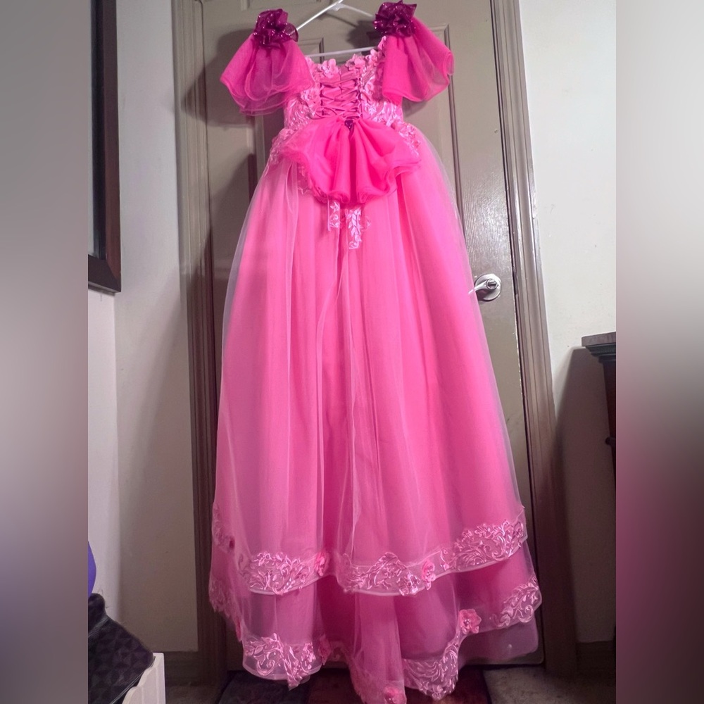 Pink Floral Kids Formal Dress